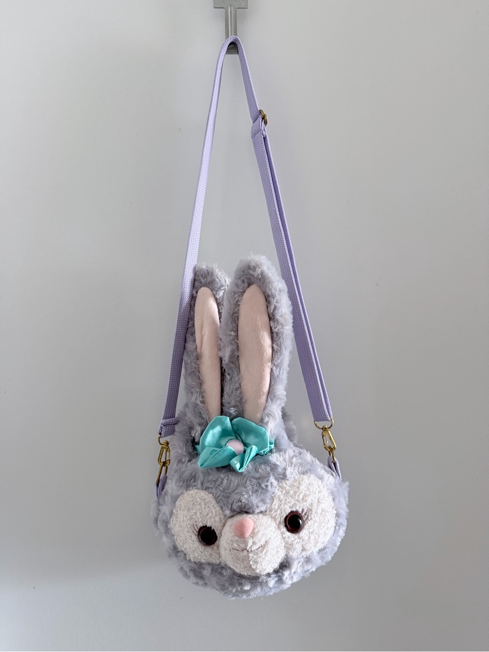 Disney Lilac Bunny Crossbody Bag with Teal Bow